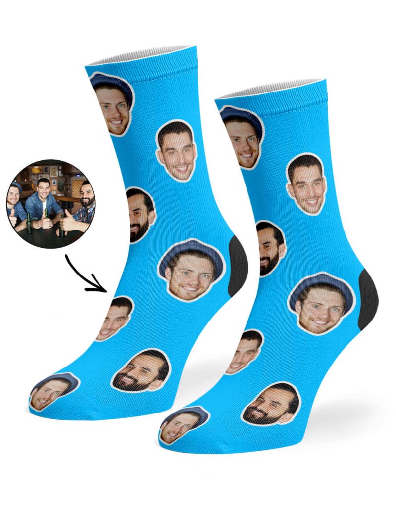 BLue Best Friend Face Socks