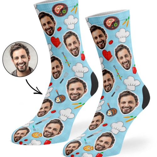 Baby BLue Chef Face Socks