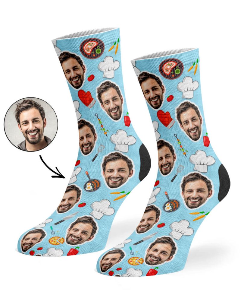 Baby BLue Chef Face Socks