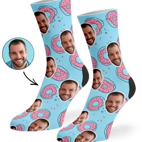 Baby BLue Donut Doodle Socks