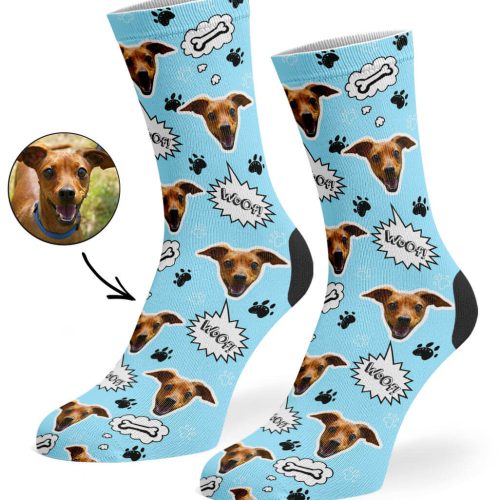 Baby BLue Your Dog Woof Socks