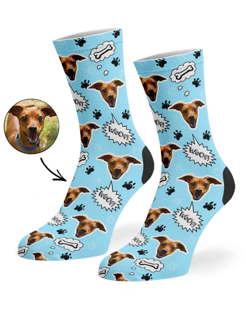 Baby BLue Your Dog Woof Socks