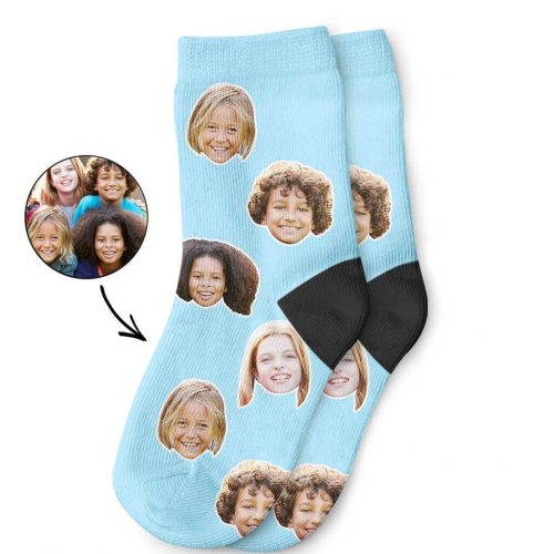 Baby Blue Best Friend Face Kids Socks