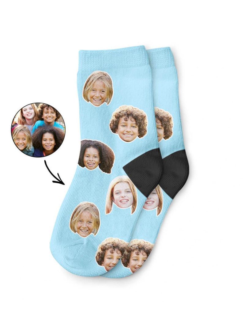 Baby Blue Best Friend Face Kids Socks