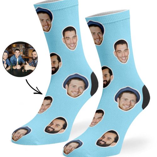 Baby Blue Best Friend Face Socks