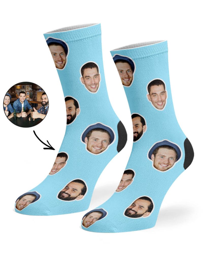 Baby Blue Best Friend Face Socks