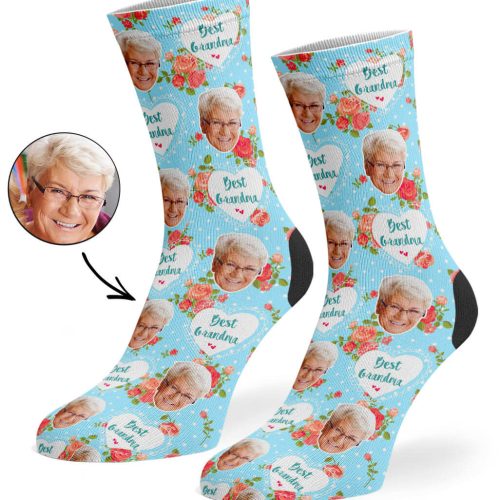 Baby Blue Best Grandma Socks