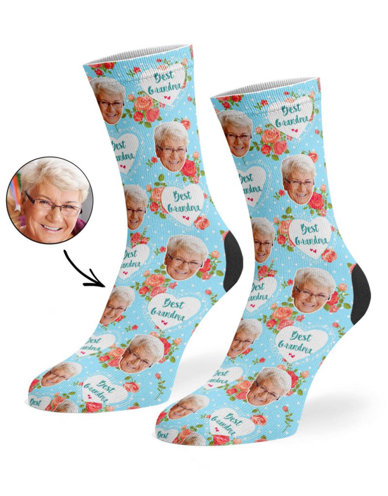 Baby Blue Best Grandma Socks