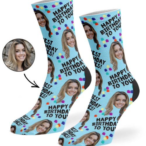 Baby Blue Birthday Party Socks