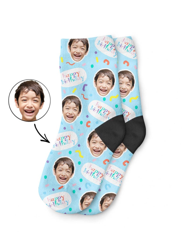 Baby Blue Happy Birthday Kids Socks