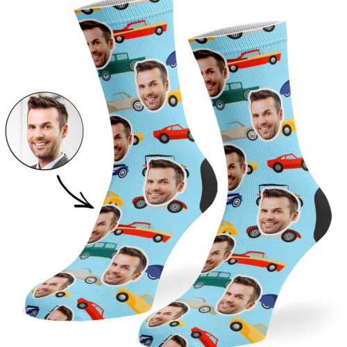 Baby Blue CAR FACE SOCKS