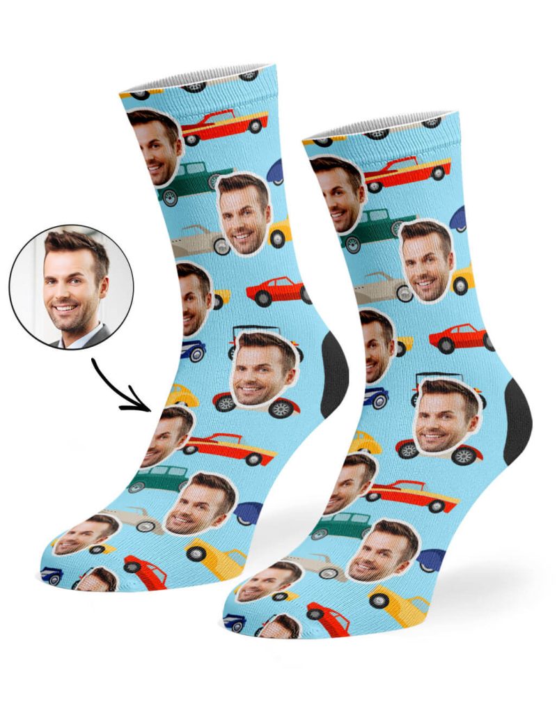 Baby Blue CAR FACE SOCKS