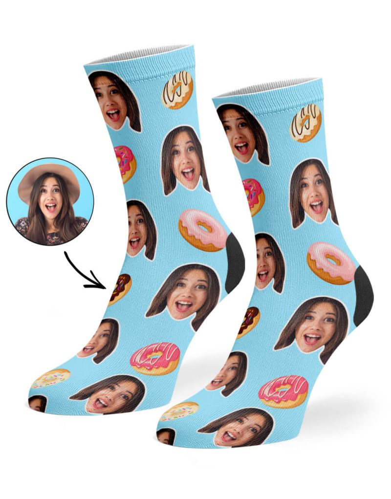 Baby Blue Donut Face Socks