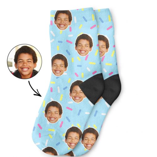 Donut Sprinkles Kids Face Socks