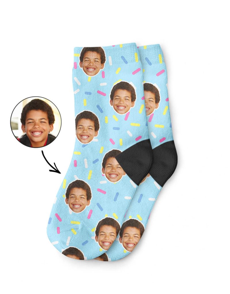 Donut Sprinkles Kids Face Socks