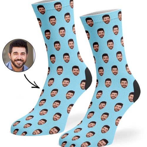 Baby Blue Face Pattern Socks