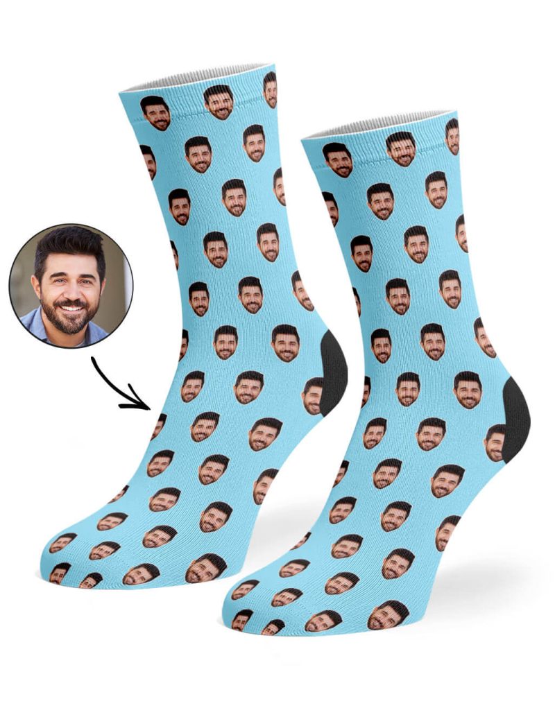 Baby Blue Face Pattern Socks