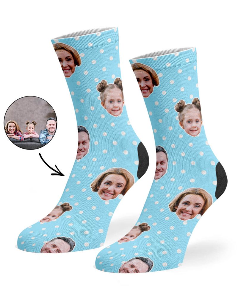 Baby Blue Family Spotty Face Socks