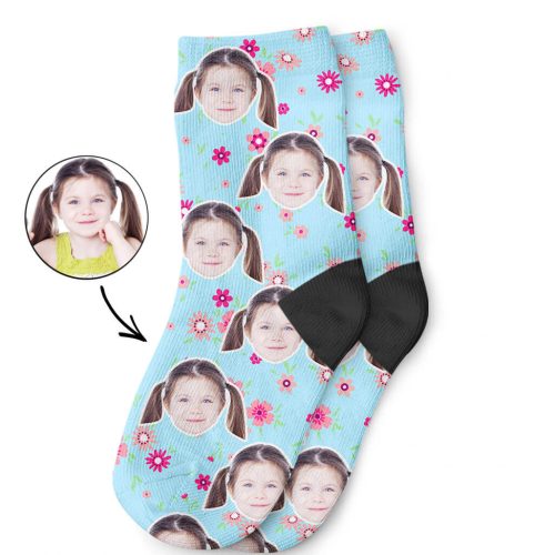 Flower Face Kids Photo Socks