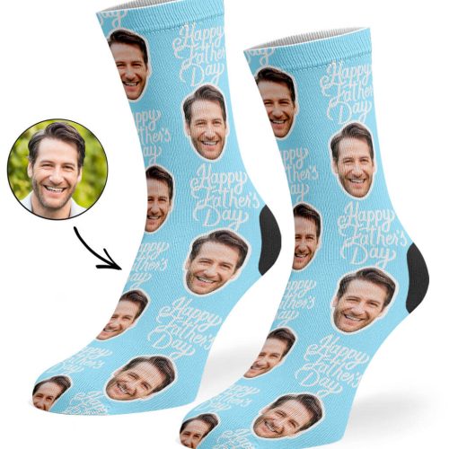 Baby Blue Happy Fathers Day Socks