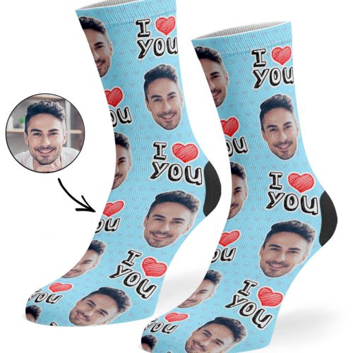 Baby Blue I Heart You Socks