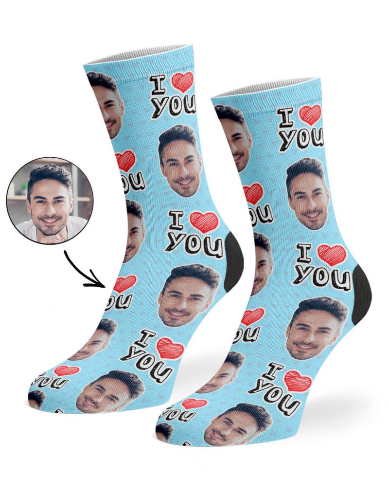 Baby Blue I Heart You Socks