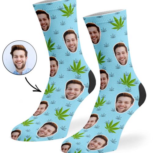 Baby Blue Marijuana Socks