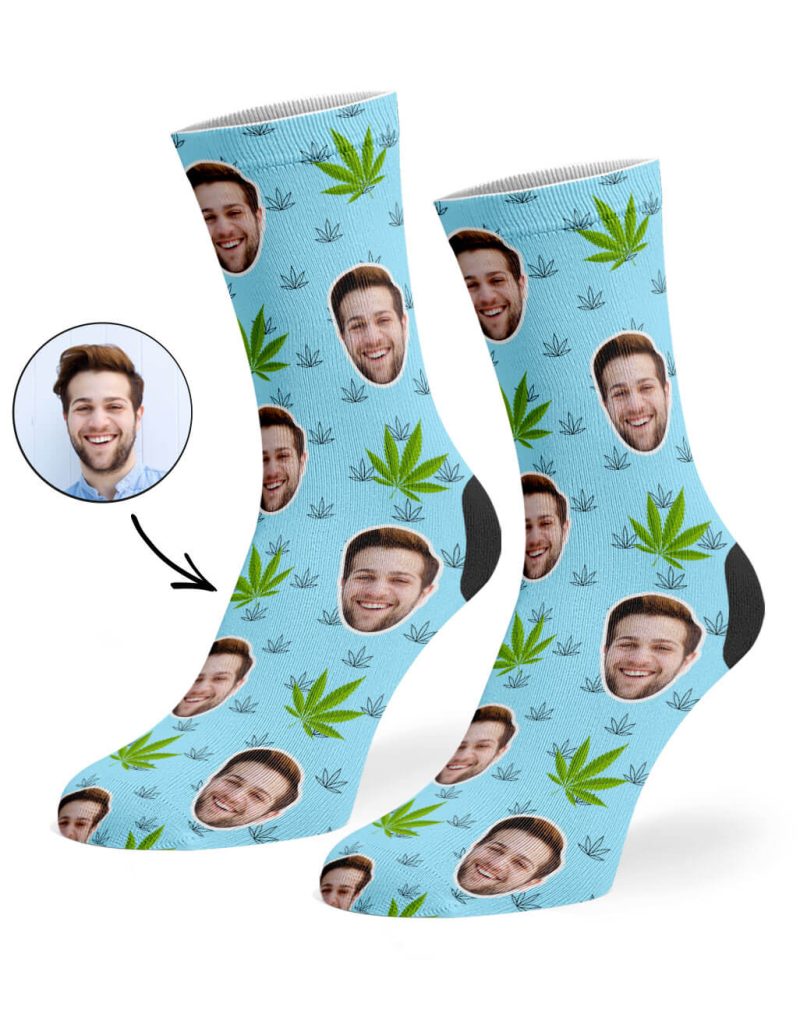 Baby Blue Marijuana Socks