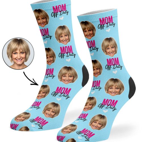 Baby Blue Mom Off Duty Socks