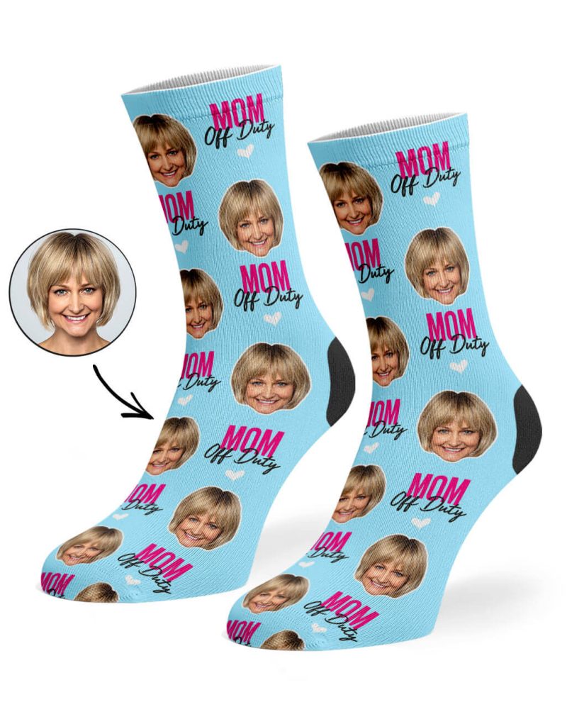 Baby Blue Mom Off Duty Socks