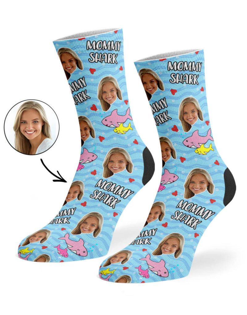 Baby Blue Mommy Shark Socks