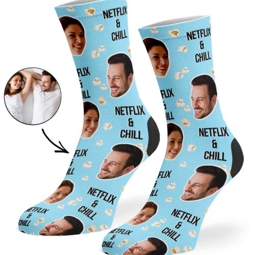 Baby Blue Netflix Chill Socks