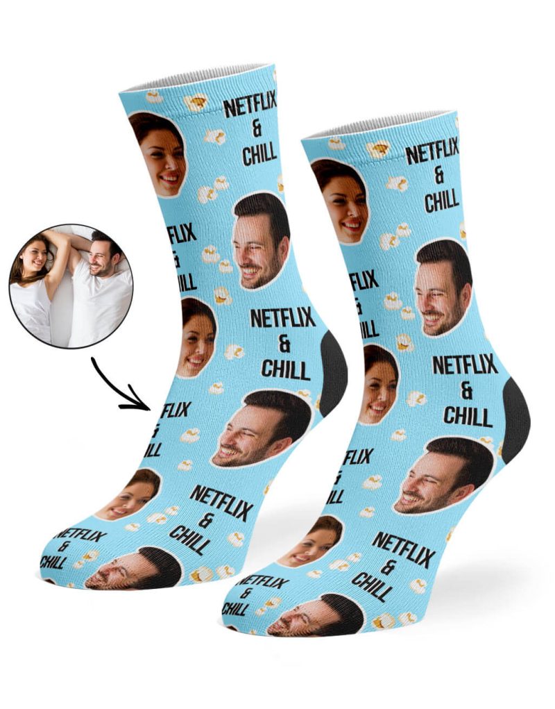 Baby Blue Netflix Chill Socks