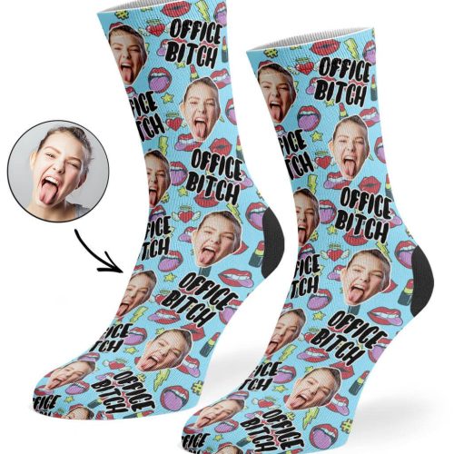 Baby Blue Office Bitch Socks