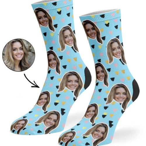 Baby Blue Paint Triangle Socks