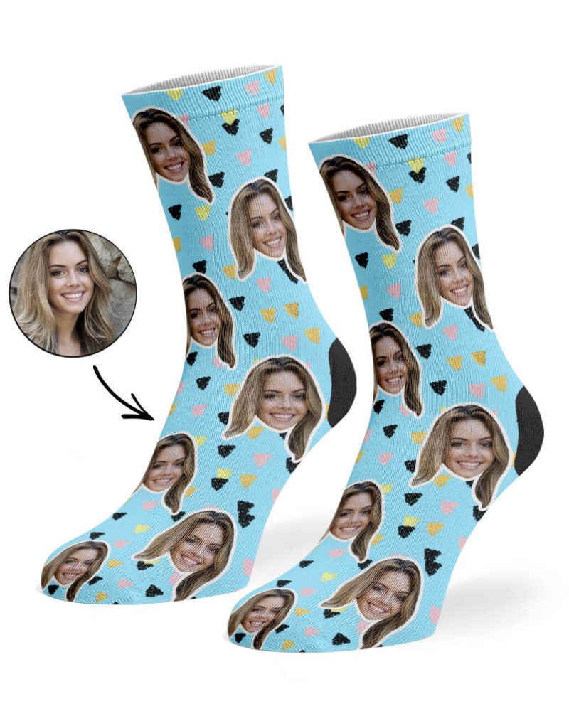 Baby Blue Paint Triangle Socks