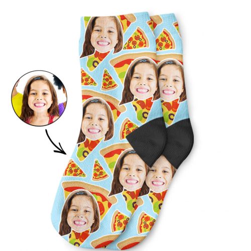 Custom Pizza My Face Kids Socks