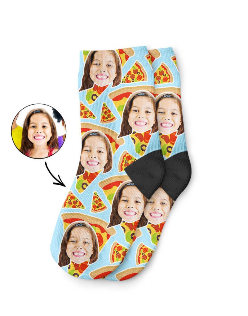 Custom Pizza My Face Kids Socks