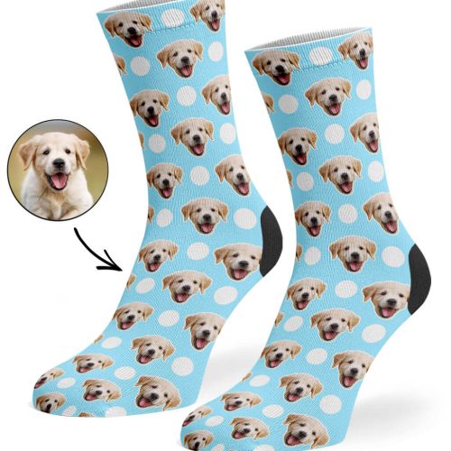 Baby Blue Polka Dog Socks