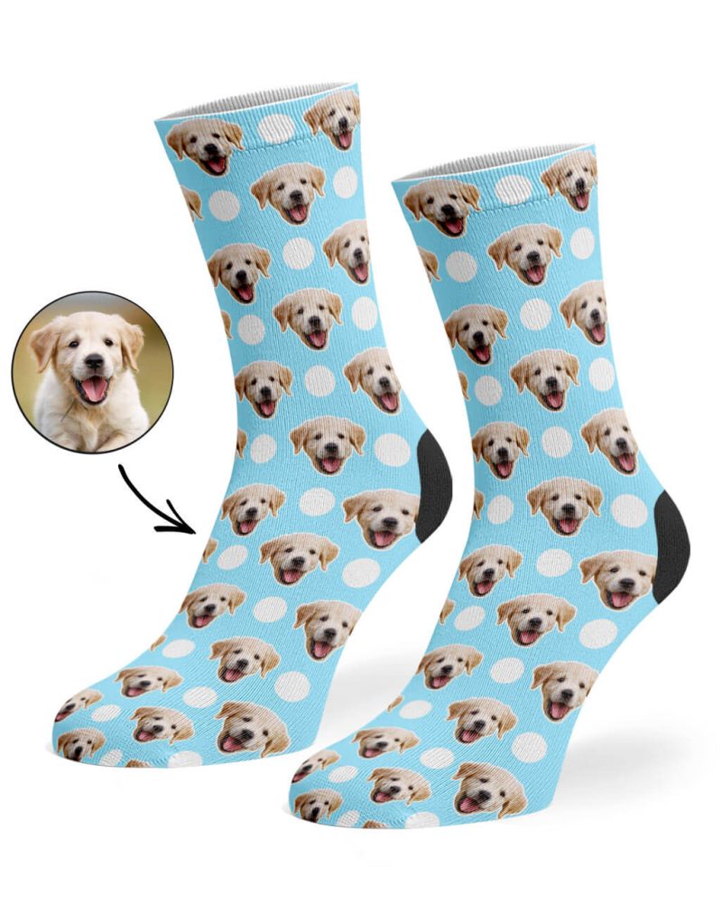 Baby Blue Polka Dog Socks