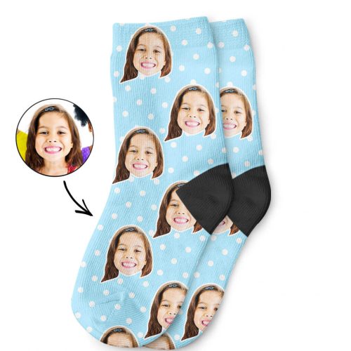 Custom Spotty Face Kids Socks