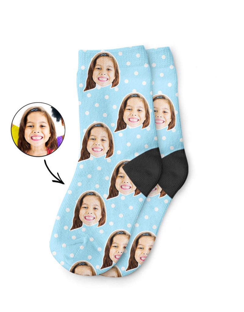 Custom Spotty Face Kids Socks