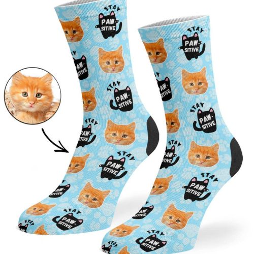 Baby Blue Stay Pawsitive Socks