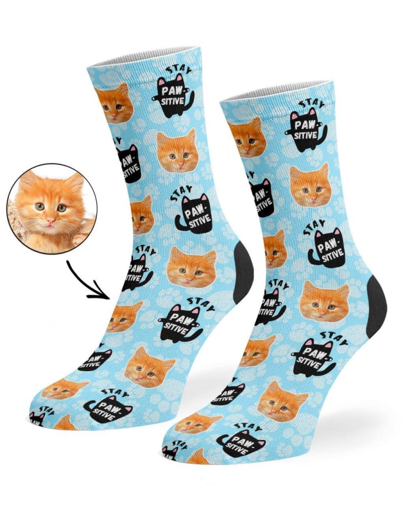 Baby Blue Stay Pawsitive Socks