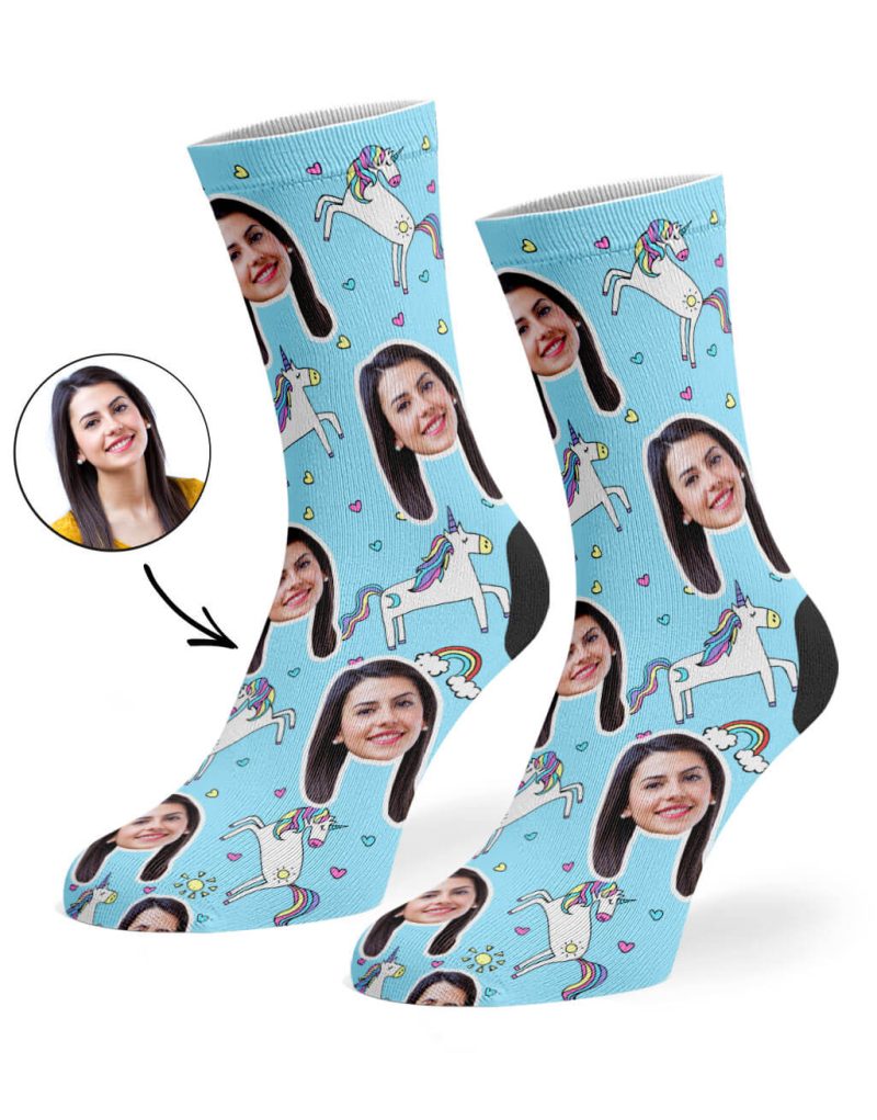 Baby Blue Unicorn Socks