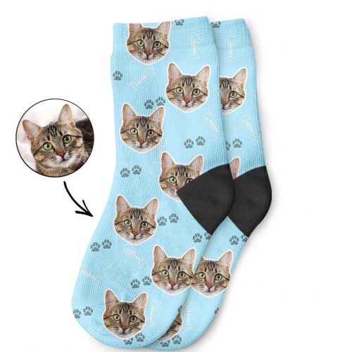 Your Cats Photo On Kids Socks