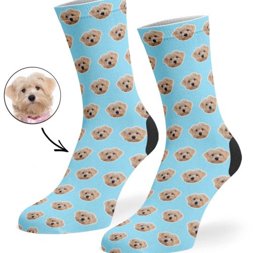 Baby Blue Your Dog Pattern Socks