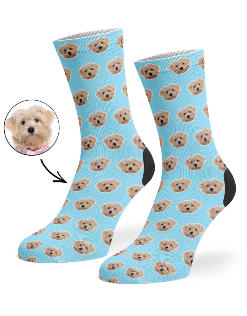 Baby Blue Your Dog Pattern Socks