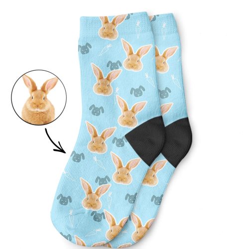 Your Rabbits Face on Kids Socks