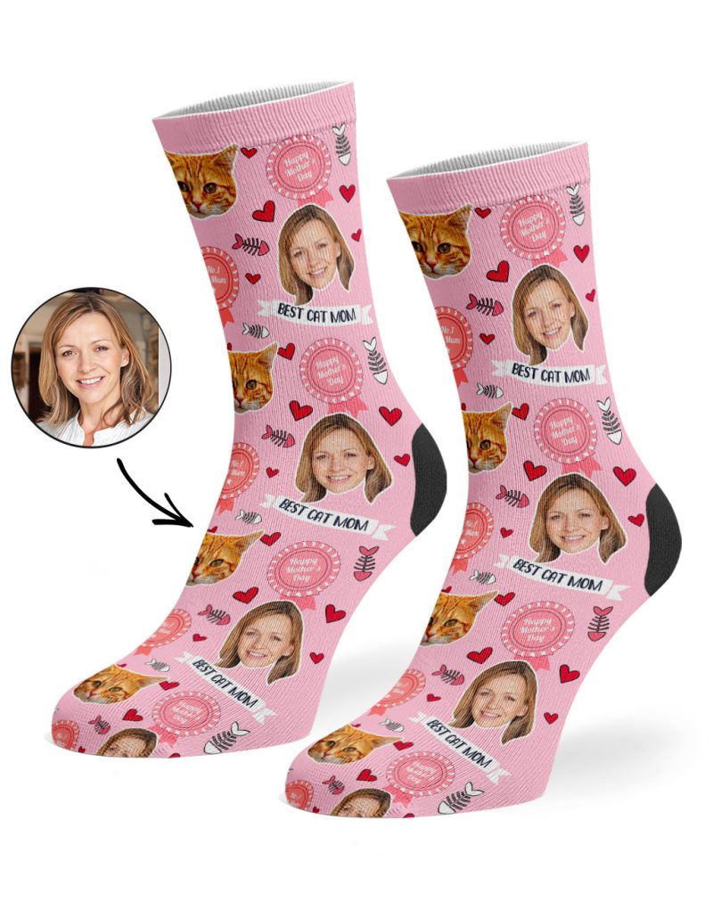 Baby Pink Best Cat Mom Socks